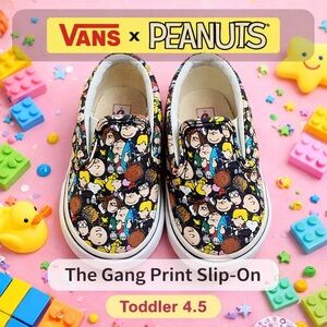 Vans x Peanuts The Gang Classic Slip-On Sneakers Toddler Size 4.5